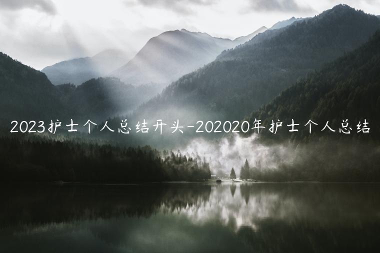 2023护士个人总结开头-202020年护士个人总结