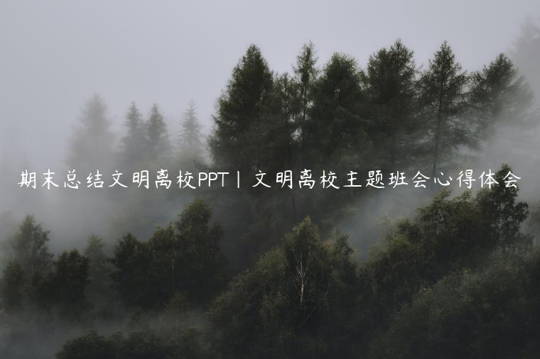 期末总结文明离校PPT|文明离校主题班会心得体会