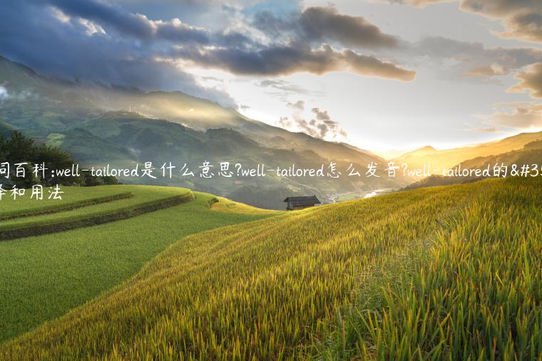 单词百科:well-tailored是什么意思?well-tailored怎么发音?well-tailored的解释和用法