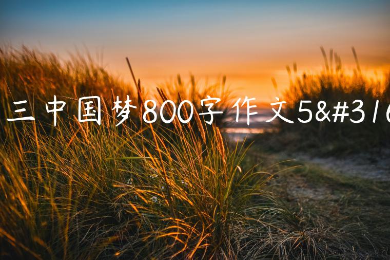 高三中国梦800字作文5篇