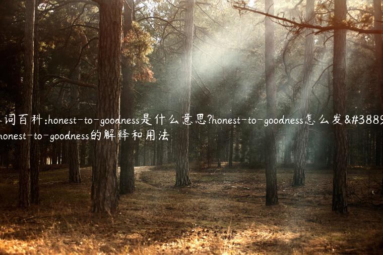 单词百科:honest-to-goodness是什么意思?honest-to-goodness怎么发音?honest-to-goodness的解释和用法