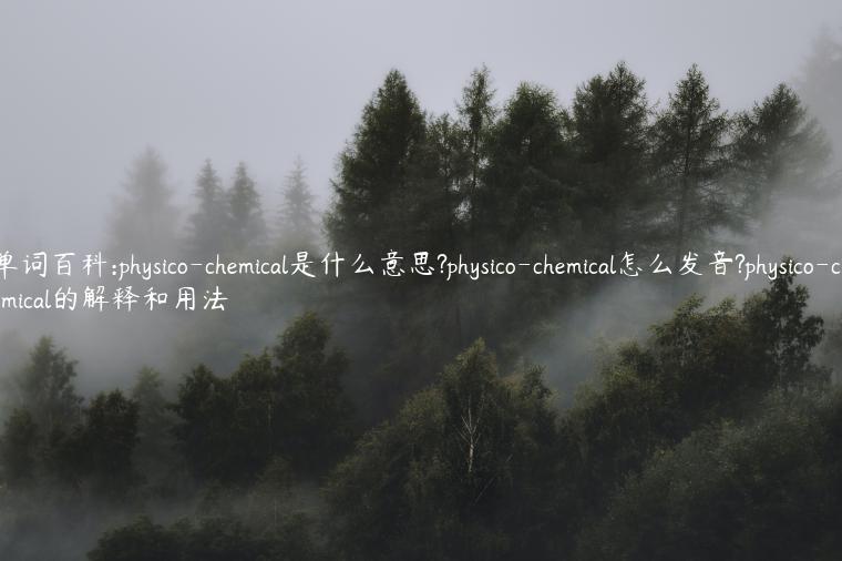 单词百科:physico-chemical是什么意思?physico-chemical怎么发音?physico-chemical的解释和用法