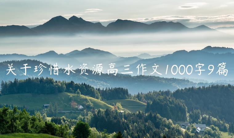 关于珍惜水资源高三作文1000字9篇