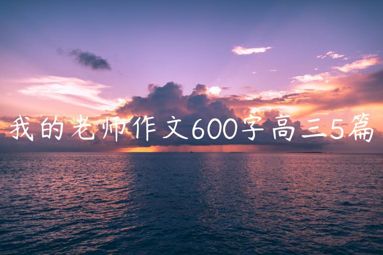 我的老师作文600字高三5篇