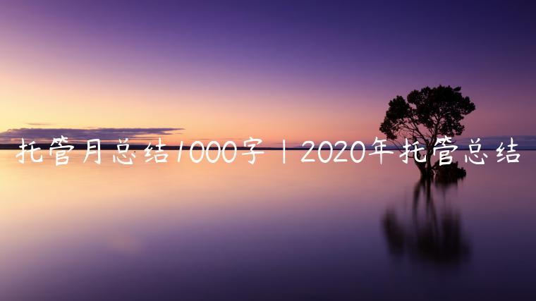 托管月总结1000字|2020年托管总结