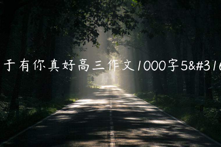 关于有你真好高三作文1000字5篇