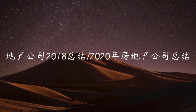 地产公司2018总结/2020年房地产公司总结