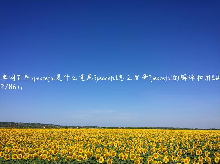 单词百科:peaceful是什么意思?peaceful怎么发音?peaceful的解释和用法